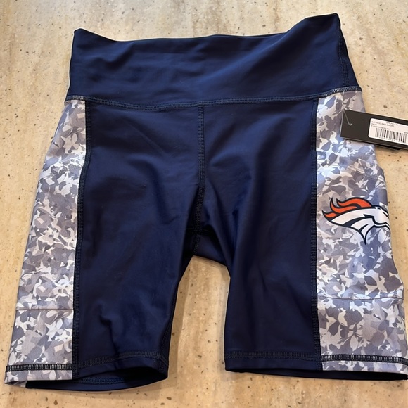 Denver Broncos NWT Navy Bike Shorts with 2 Side Pockets - Picture 3 of 10